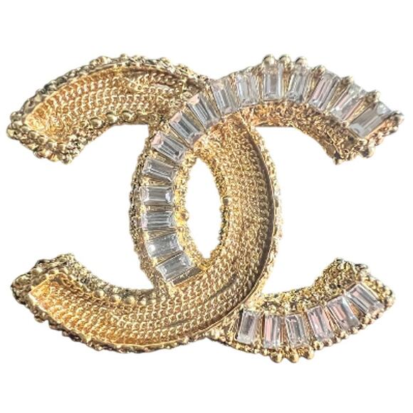 Chanel Gold Chain and Baguette Crystal Brooch Autumn/Pre-Fall 2022 (CCXX010) - Picture 1 of 4